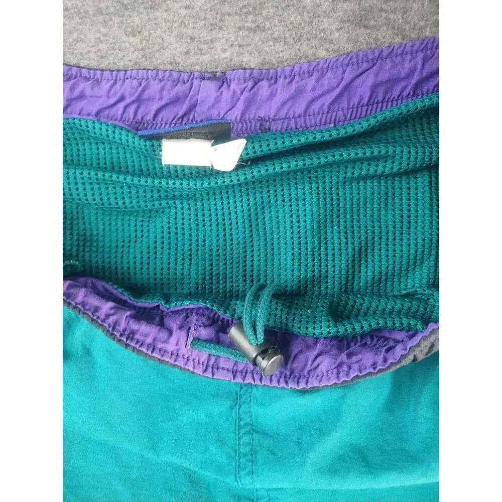 Vintage SPEEDO Teal Spell Out Pockets Mesh Lining Swim Trunk Board Short Size L